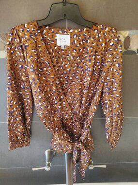 Just One Answer Animal Print Blouse M